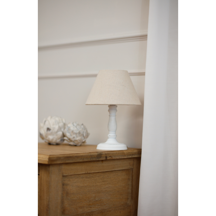 Small White wooden Lamp