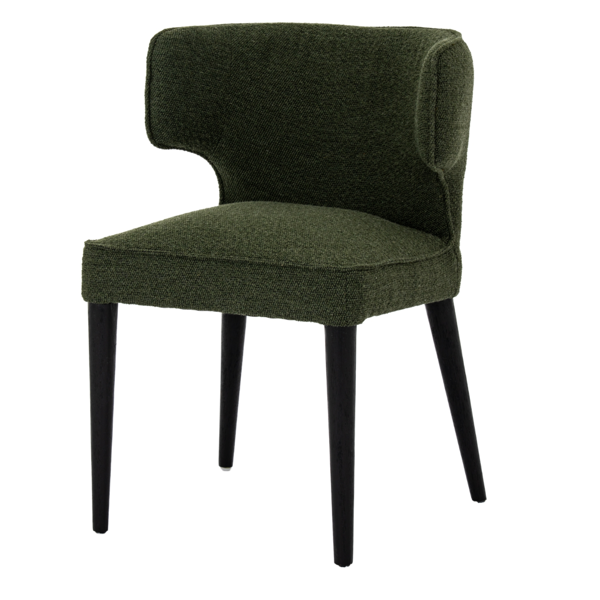 Fabric Curved dining chair Green