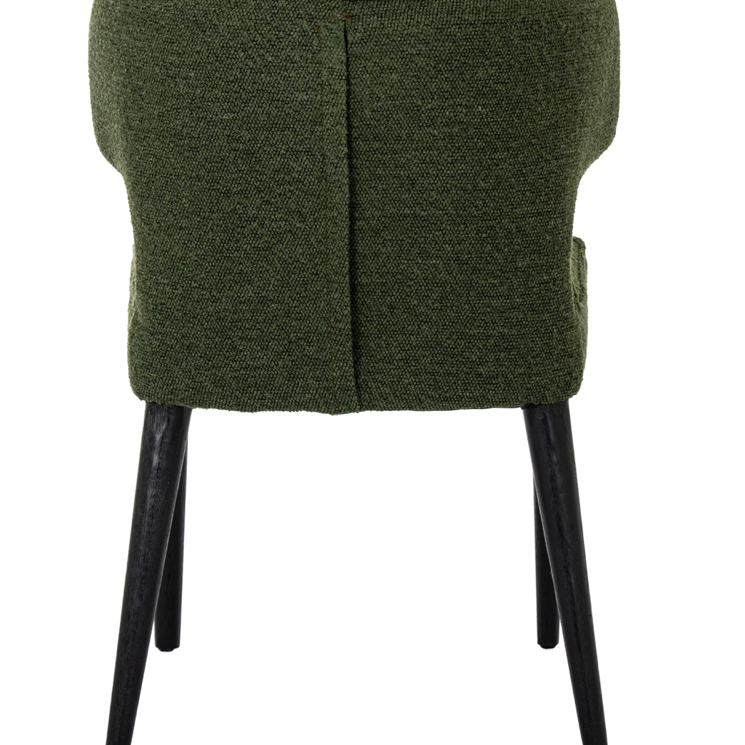 Fabric Curved dining chair Green