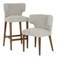 Fabric Curved dining chair Natural