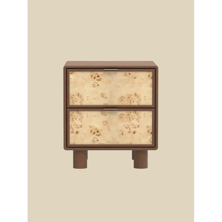 Rustic 2 drawer mango bedside cabinet