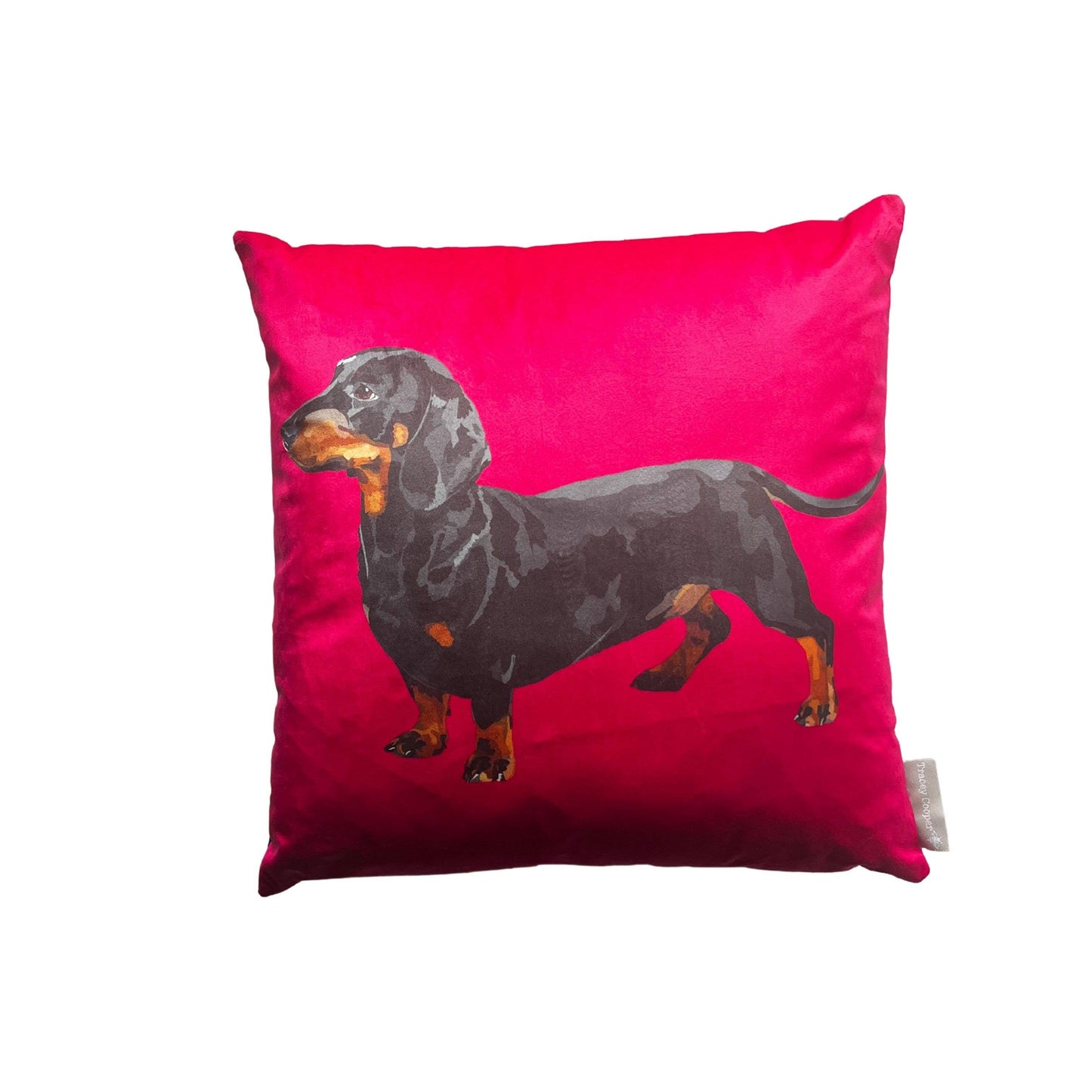 Sausage Dog Velvet Cushion