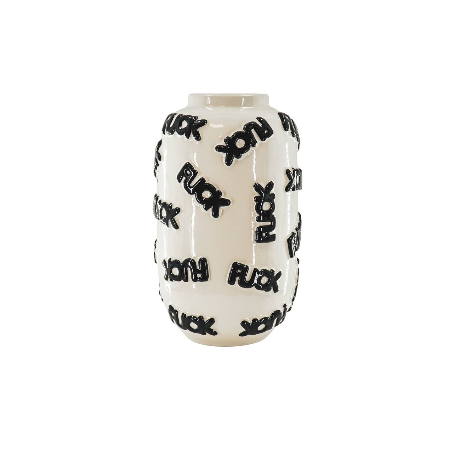 Fuck Vase- Ceramics - White/Black -  17x17x27cm