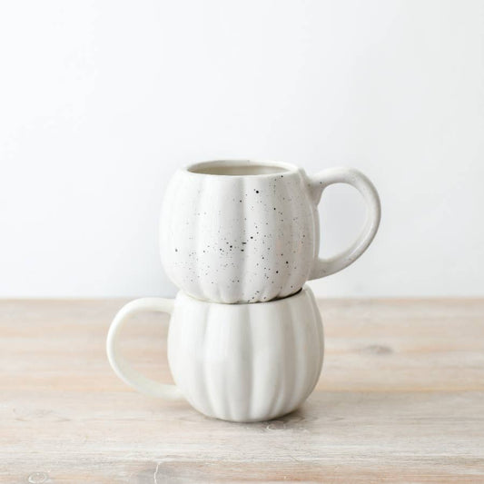 Speckled White Pumpkin Mug, 11cm