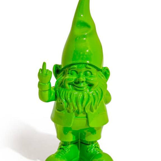 Small Bright Green "Naughty Gnome" Figure