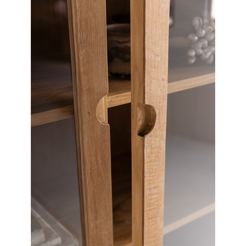 Teakwood 2 door Cabinet glass doors