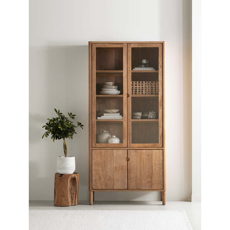 Teakwood 2 door Cabinet glass doors