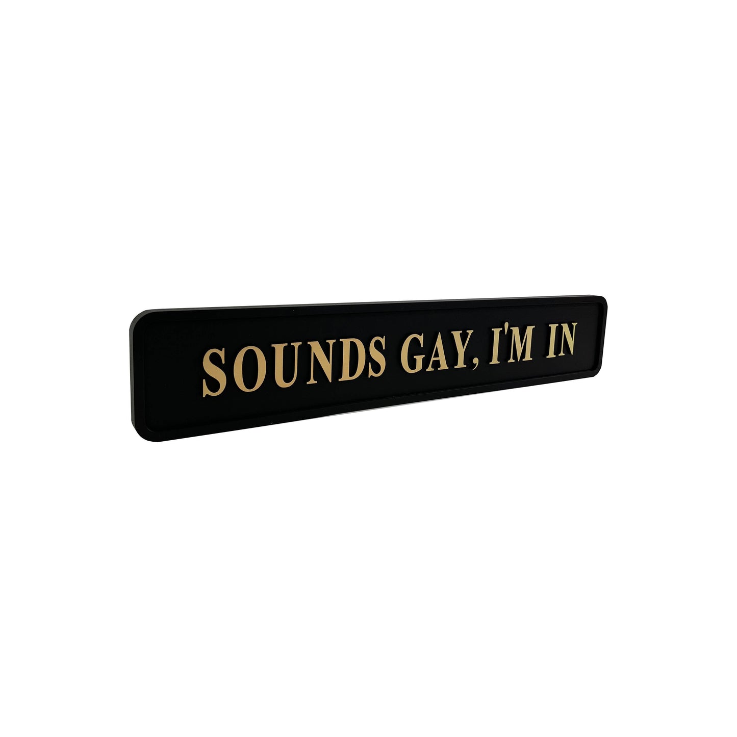 Black & Gold "Sounds Gay I'm In" Wall Sign