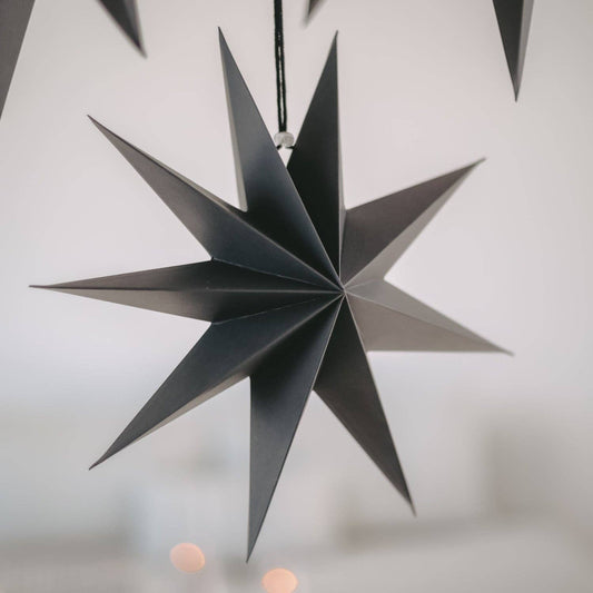 Paper stars set of 3 black
