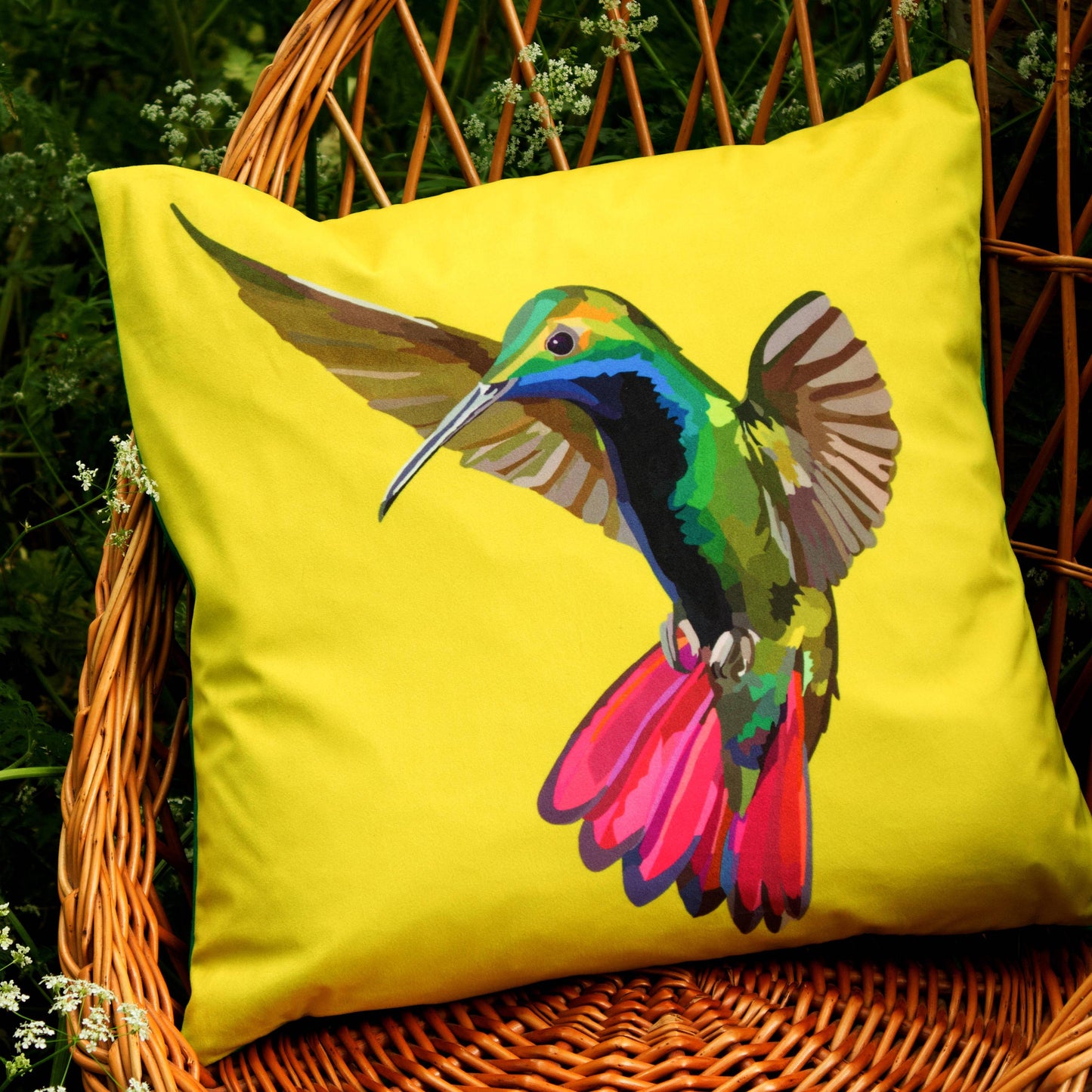 Hummingbird Velvet Cushion