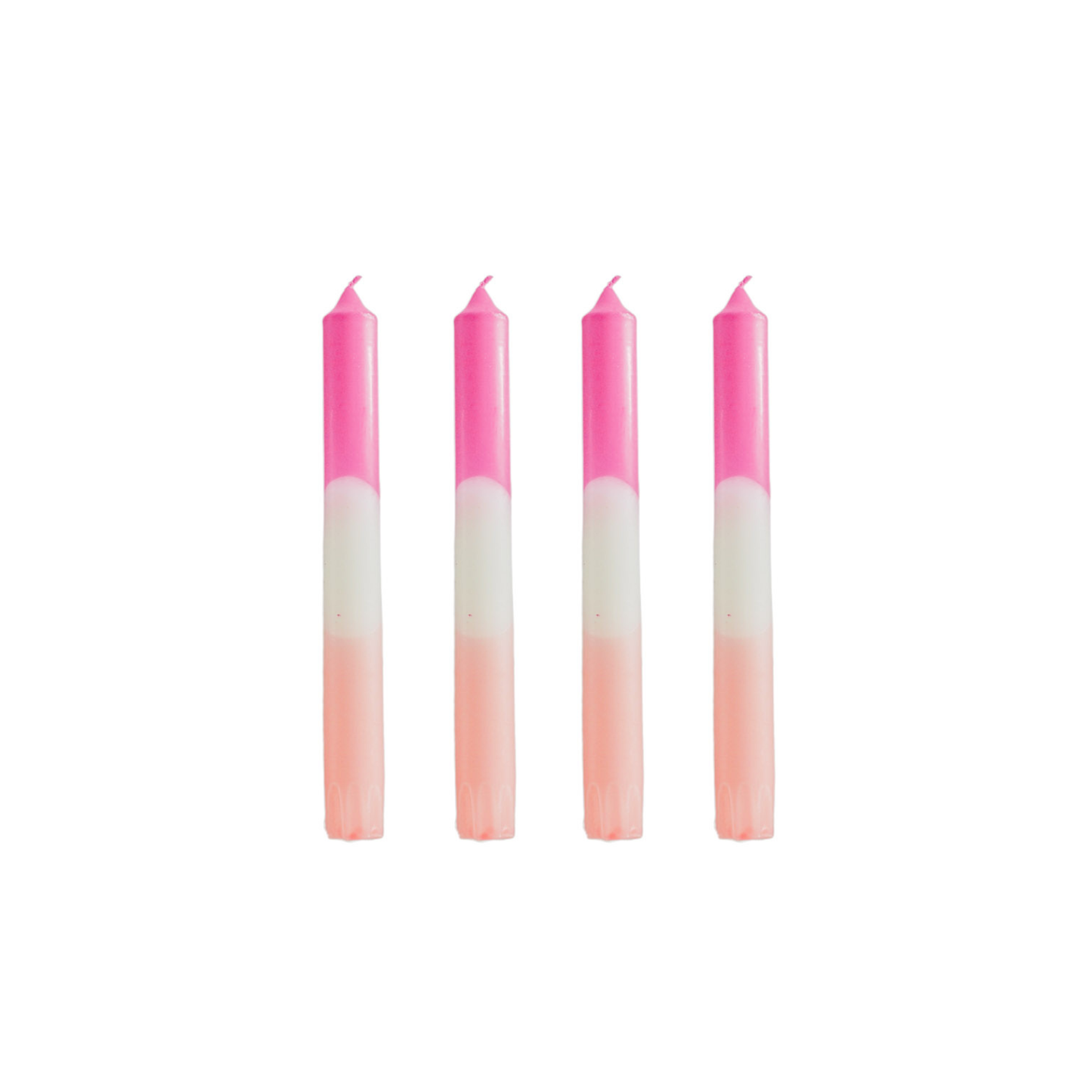 Pink & white dipped candles set of -S4