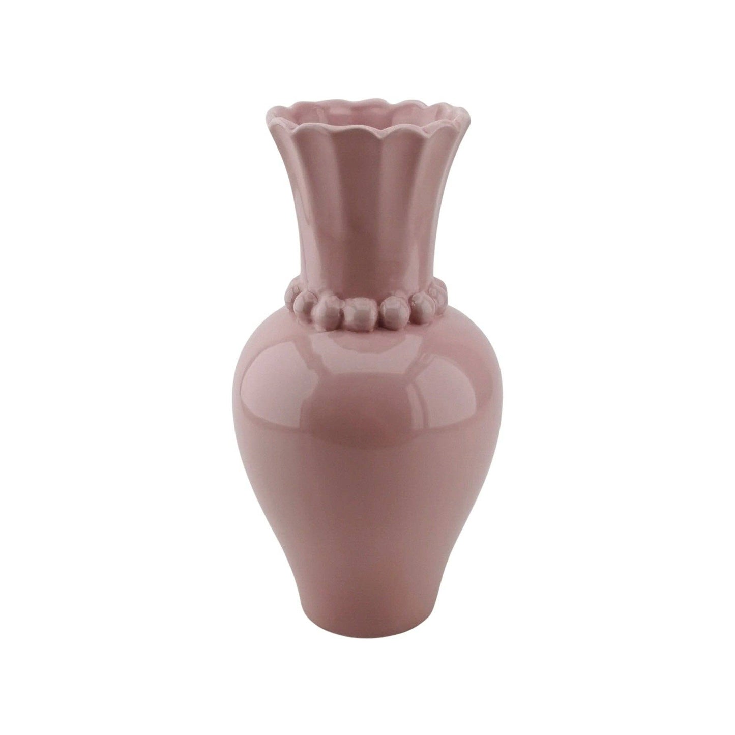 Pearl Neck  Long Vase Dusky Pink