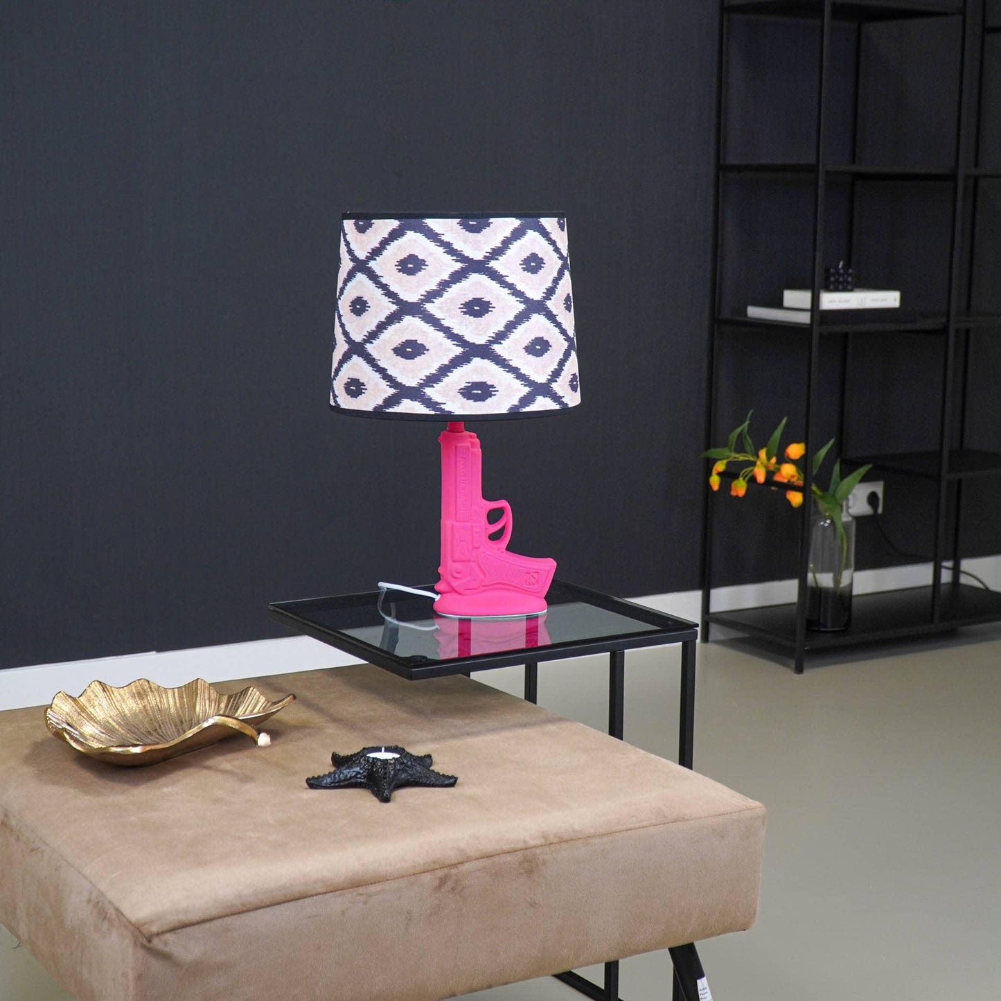 Gun Table Lamp - Ceramics - Neon Pink