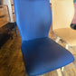 Blue Leather Dutch design dining chair